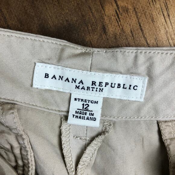 Banana Republic Womens Pants Tan Martin Fit Capris Cropped Stretch 12 - Picture 4 of 12